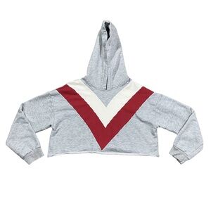 Allard State Gray Cropped Hoodie Sweatshirt Large